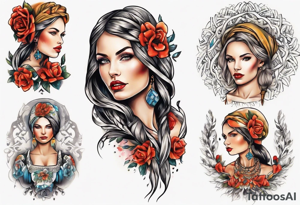 Beautiful Ukrainian Woman Forward tattoo idea