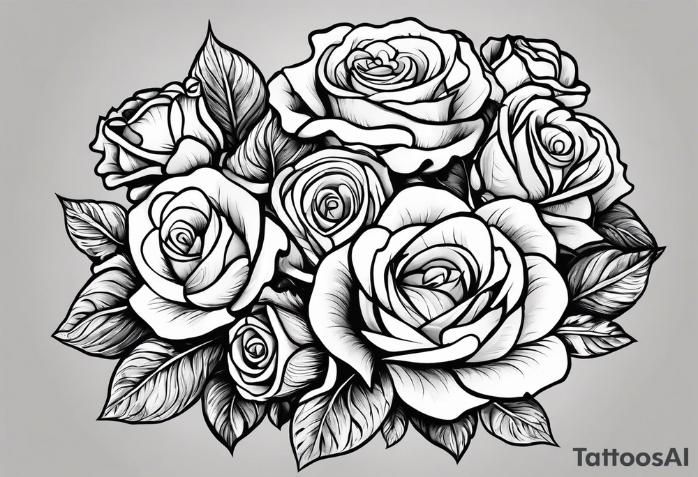 The name “Abel” surrounded by roses tattoo idea