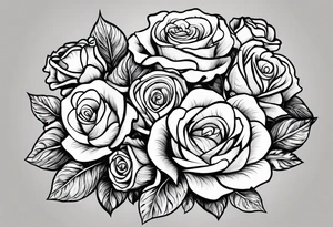 The name “Abel” surrounded by roses tattoo idea