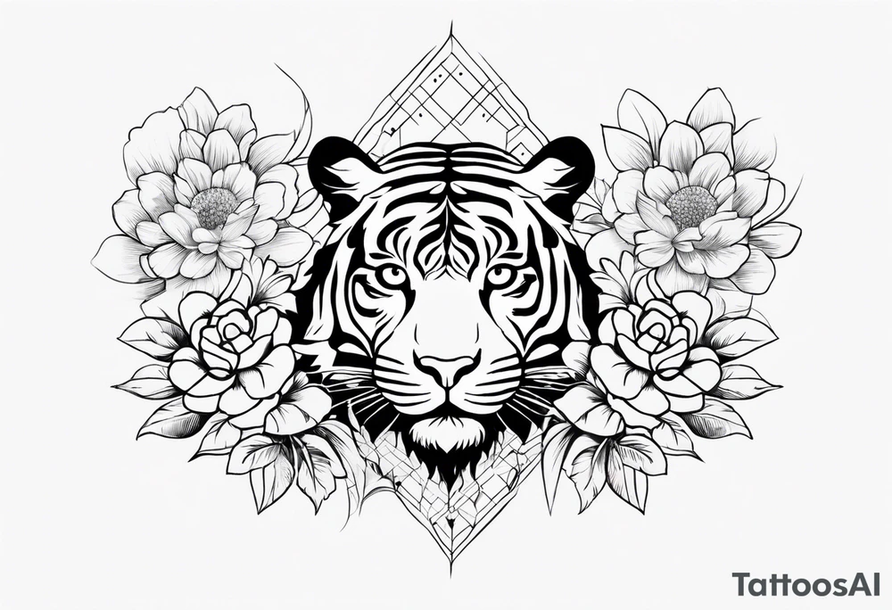 Uma tatuagem que cubra o braco todo com flores, tartaruga, tigre, sol, lua, borboletas tattoo idea