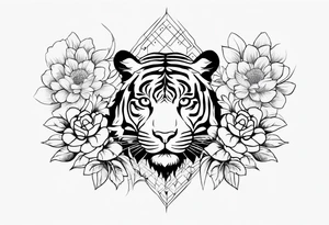 Uma tatuagem que cubra o braco todo com flores, tartaruga, tigre, sol, lua, borboletas tattoo idea