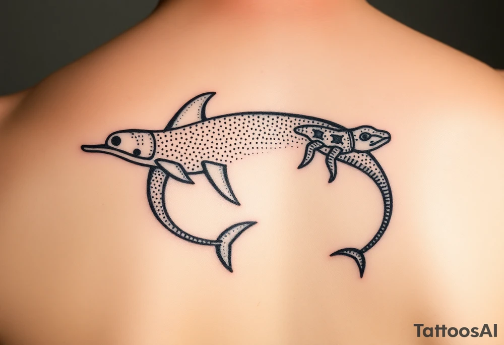 aboriginal indigenous - 2 tribes dolphin and sand goanna. Sibling symbols 2 females 1 male. Water ways dot art tattoo idea