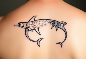 aboriginal indigenous - 2 tribes dolphin and sand goanna. Sibling symbols 2 females 1 male. Water ways dot art tattoo idea