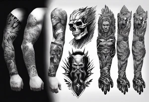 armsleeve realistic tattoo idea