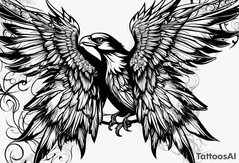 Wings with 22 tattoo idea