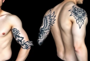Angel and nature themed tattoo idea