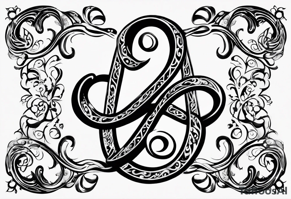 January 2023 script with infinity symbol tattoo idea