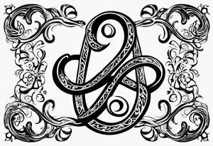 January 2023 script with infinity symbol tattoo idea