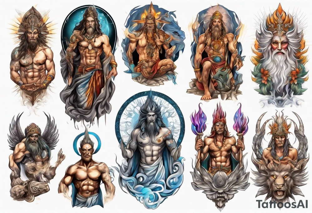Spiritual gods tattoo idea