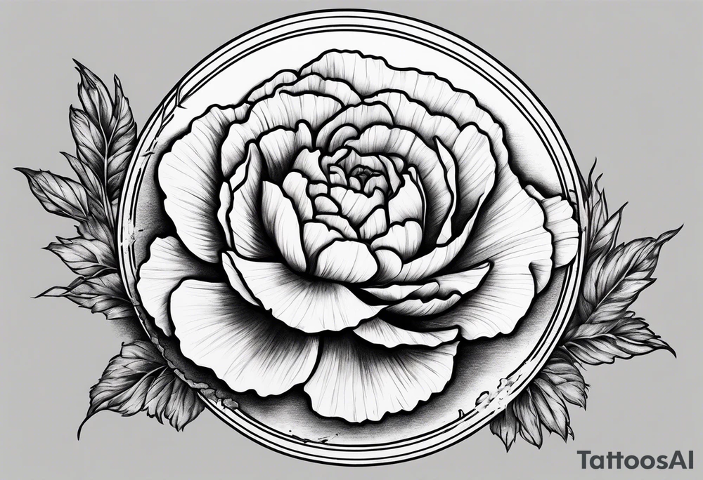 carnation and full moon tattoo idea