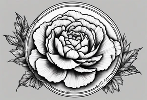 carnation and full moon tattoo idea