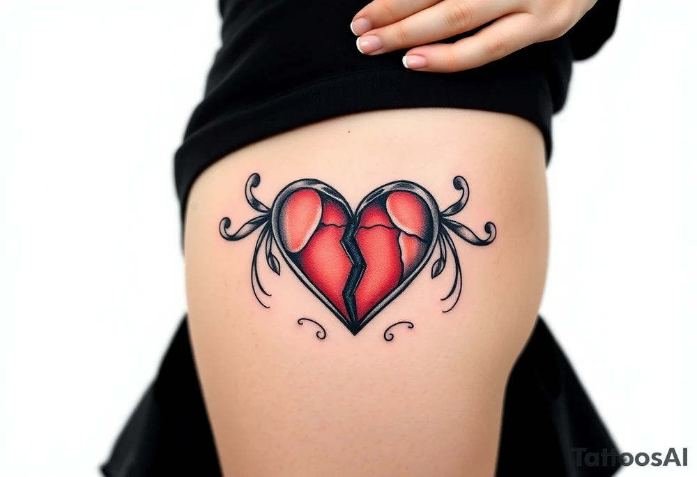 Broken heart tattoo idea
