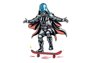 Darth Vader skateboarding >
blue & red tattoo idea