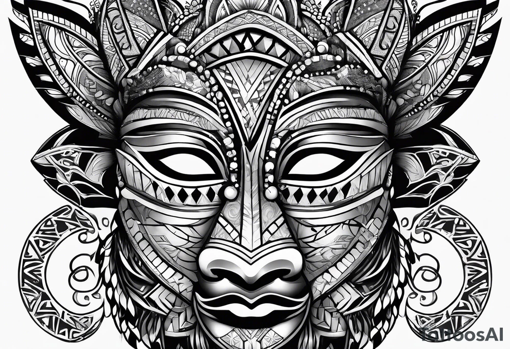 African masks tattoo idea