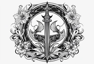 Pisces trident tattoo idea