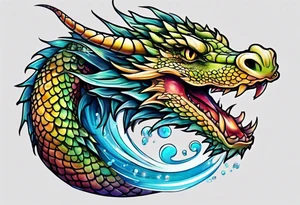 Water dragon cute tattoo idea