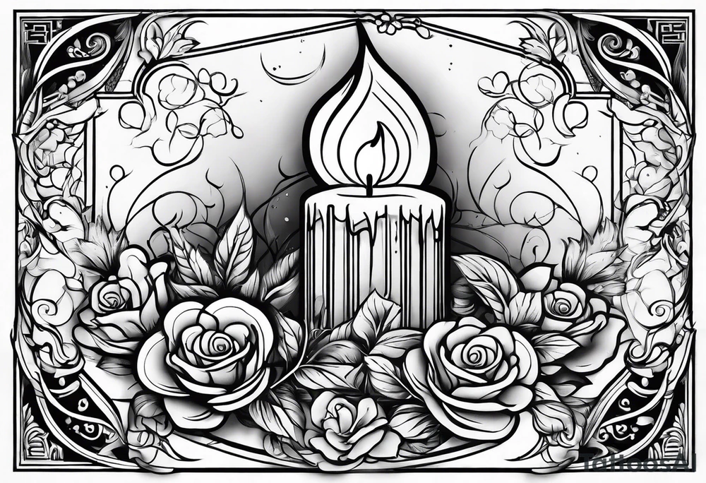vintage candle tattoo idea