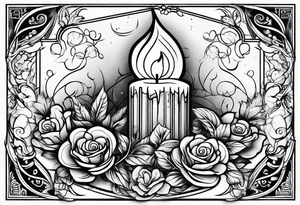 vintage candle tattoo idea