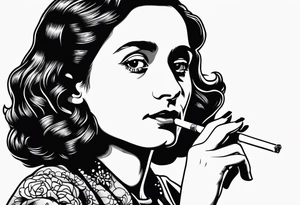Anne Frank smoking cigarette tattoo idea