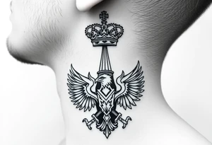St. George 
3 russian imperial crowns above the Russian coat of arms double eagle
Russian sabre
The Kremlin or St. Basil's Cathedral scene 
on the side of my neck tattoo idea