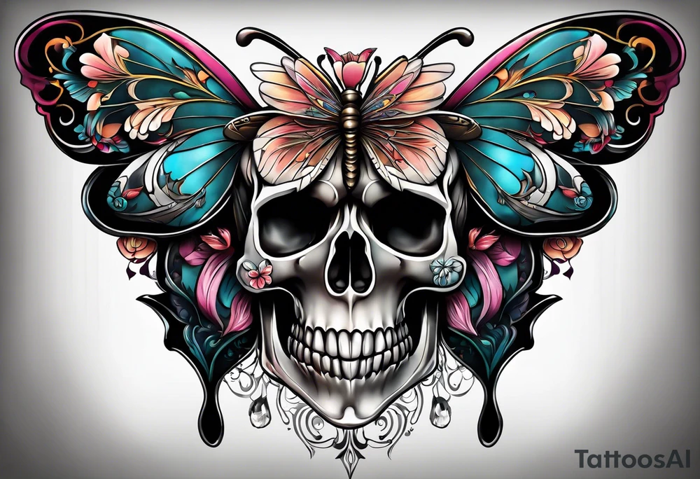 A butterfly that looks like a skull. tattoo idea