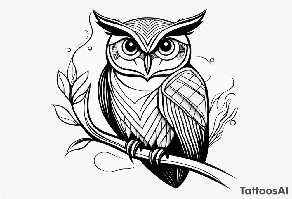Owl with a koy fish tattoo idea