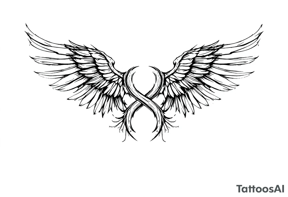 Infinity Loop made of wings tattoo idea