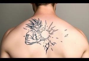 legendary dragonball z scene with energy aura and power effects tattoo idea