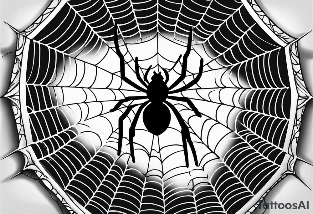 Spider web with black widow tattoo idea