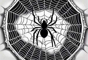 Spider web with black widow tattoo idea