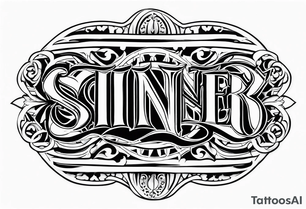 Saint  Sinner tattoo  ambigram design tattoo idea