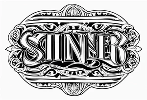 Saint  Sinner tattoo  ambigram design tattoo idea