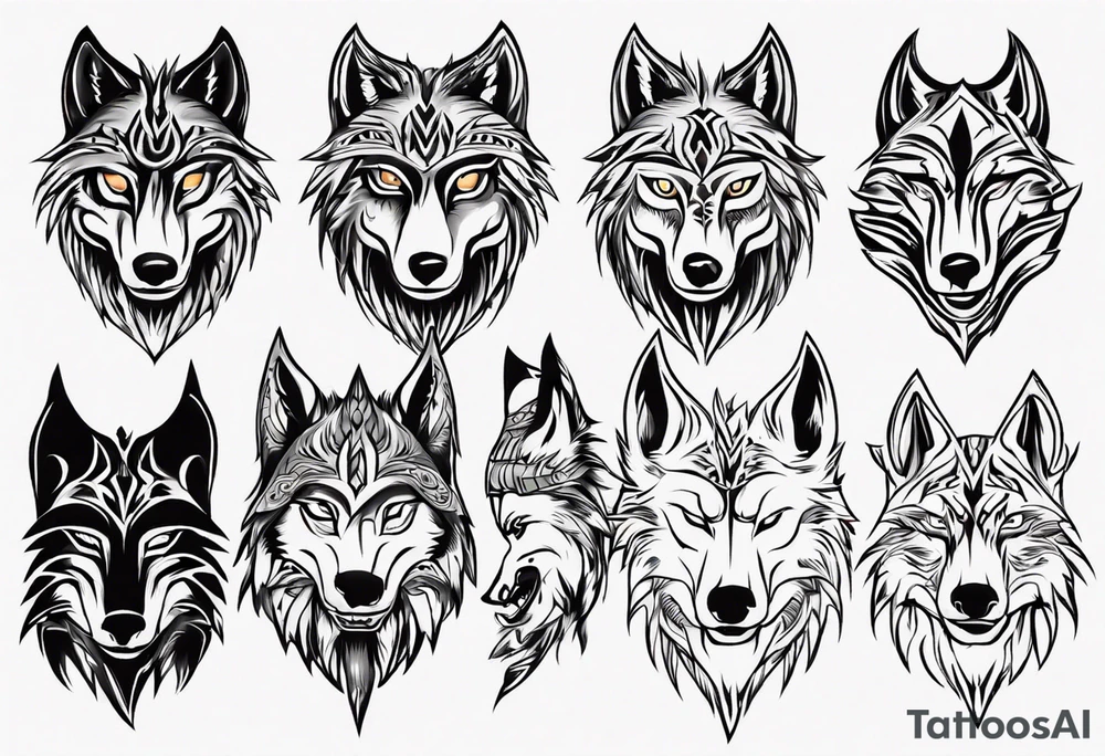wolfs head tattoo idea