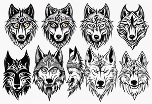 wolfs head tattoo idea