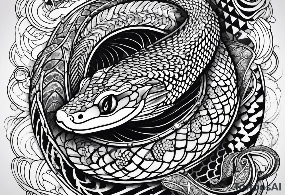 Snake scales fish tattoo idea