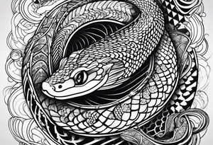 Snake scales fish tattoo idea