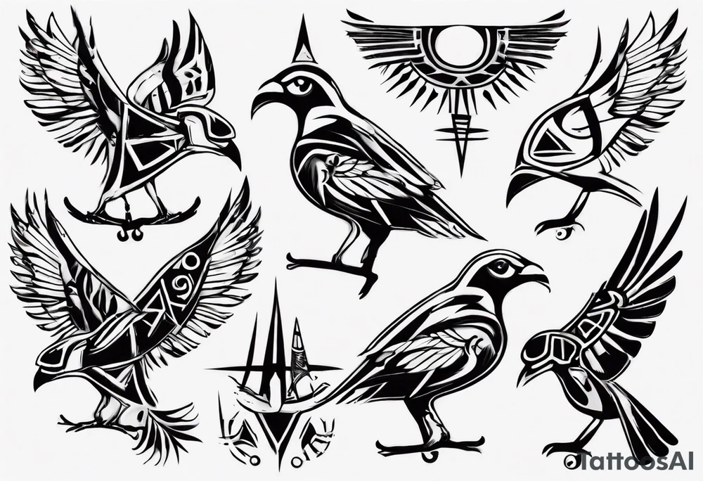 egypt bird tattoo idea