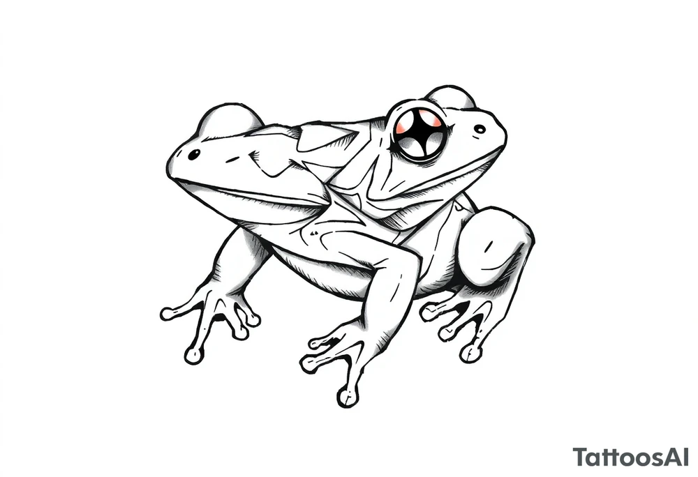 a psychedelic frog tattoo idea