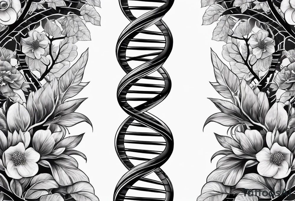 DNA helix made from a tree tattoo idea