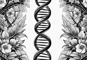 DNA helix made from a tree tattoo idea