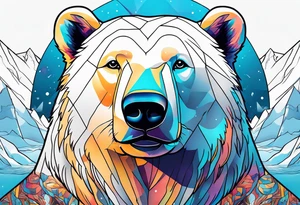 mona lisa but a polar bear tattoo idea