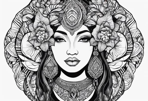 Ayahuasca with alocasia tattoo idea
