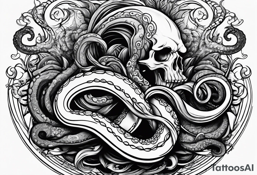 tentacles smoking a joint tattoo idea