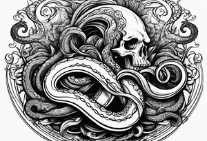 tentacles smoking a joint tattoo idea