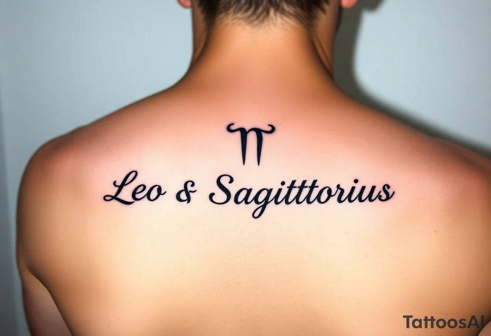 Leo zodiac sign and Sagittarius together tattoo idea