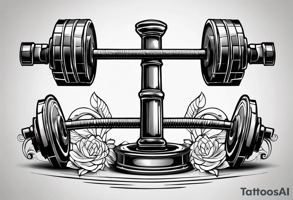 A hammer and a barbell tattoo idea