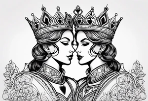 king and queen of hearts tattoo idea