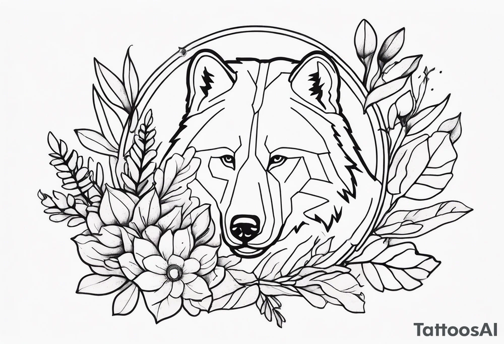 ursa major flowers leaves tattoo idea