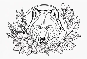 ursa major flowers leaves tattoo idea