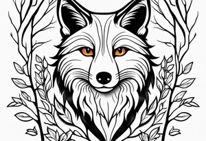 Fox in birch trees tattoo idea